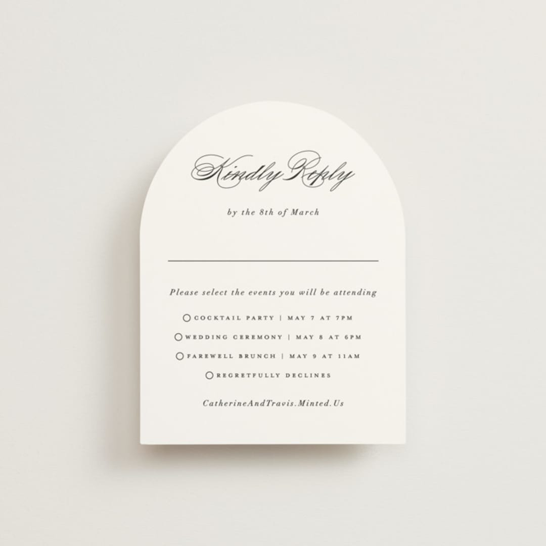 "Classically Elegant" - Multi-Event RSVP Cards in Snow by Brandy Folse - Front