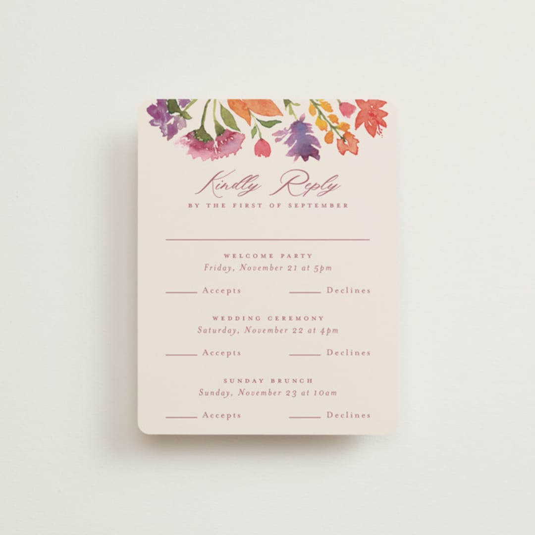 "Crest Fall" - Multi-Event RSVP Cards in Autumn by Pink House Press - Front