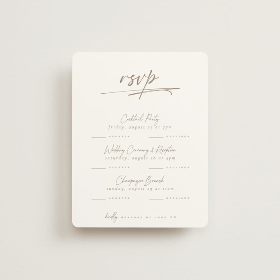 "Full Photo" - Multi-Event RSVP Cards in Chiffon by Orasie - Front