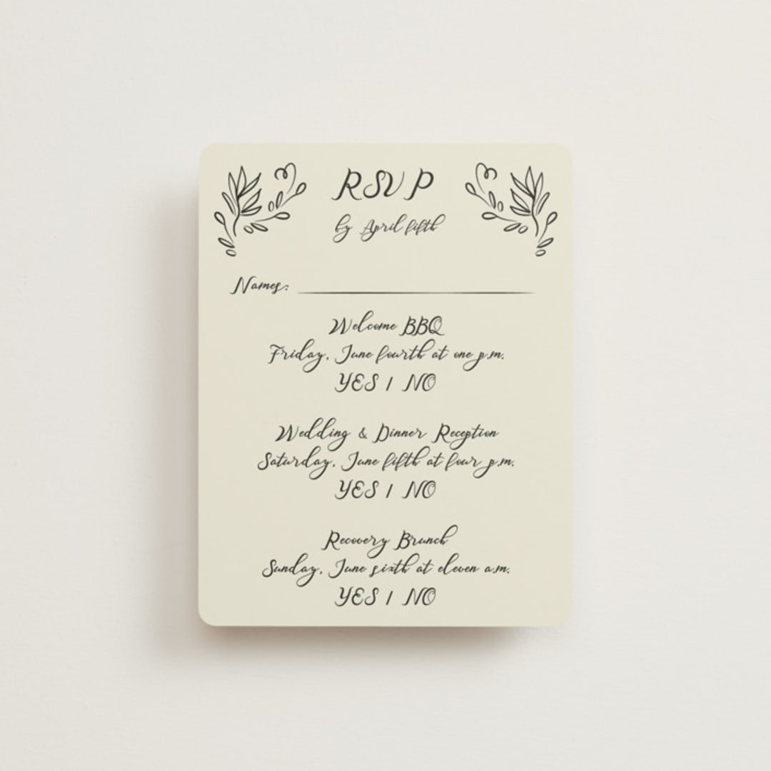 "Sundaland Gardens" - Multi-Event RSVP Cards in Ivory by Ani Somi - Front