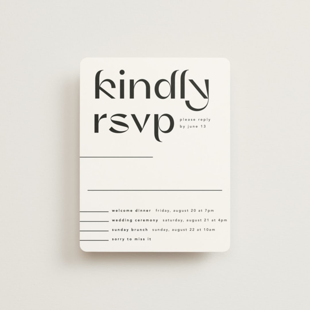 "Marcona" - Multi-Event RSVP Cards in Ink by Blustery August - Front