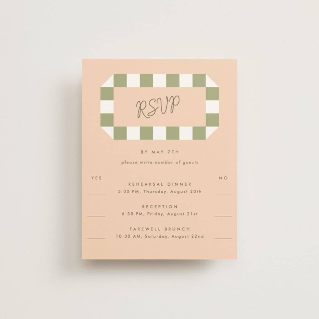 "Boardwalk" - Multi-Event RSVP Cards in Peach by Baumbirdy - Front