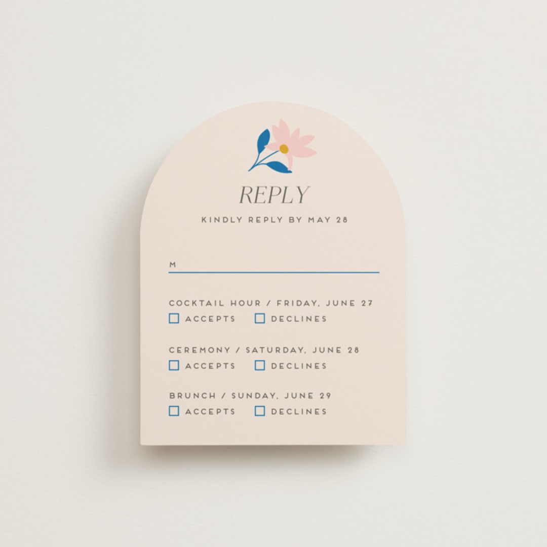 "Blossoms Abound" - Multi-Event RSVP Cards in Cobalt by Genna Blackburn - Front