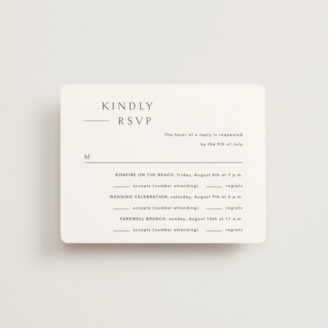 "Rhythmic" - Multi-Event RSVP Cards in Simply White by Jennifer Postorino - Front