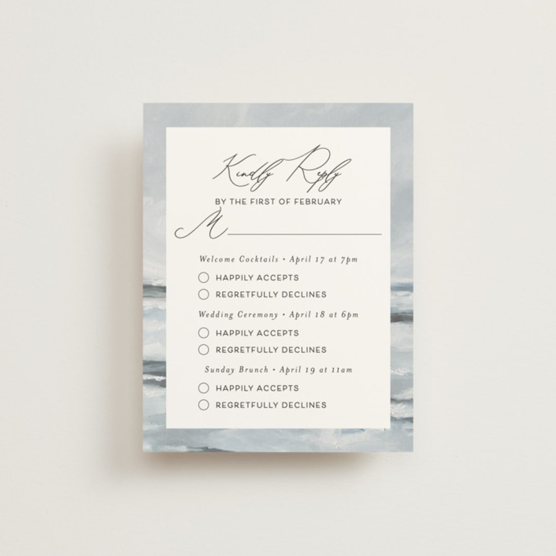 "Water's Edge" - Multi-Event RSVP Cards in Cloud by Nicoletta Savod - Front