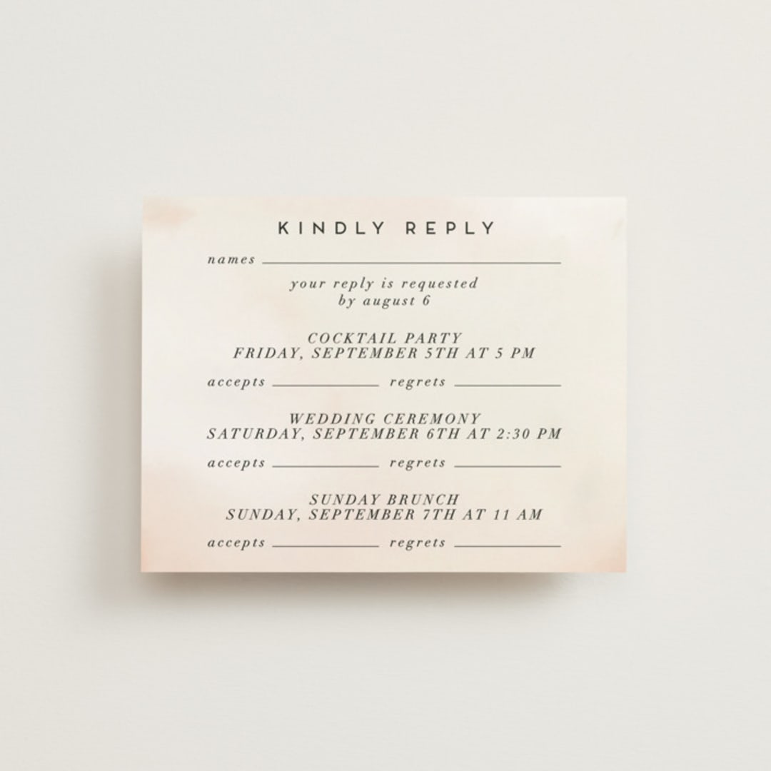 "Every Single Dawn With You" - Multi-Event RSVP Cards in Forest by Petra Kern - Front