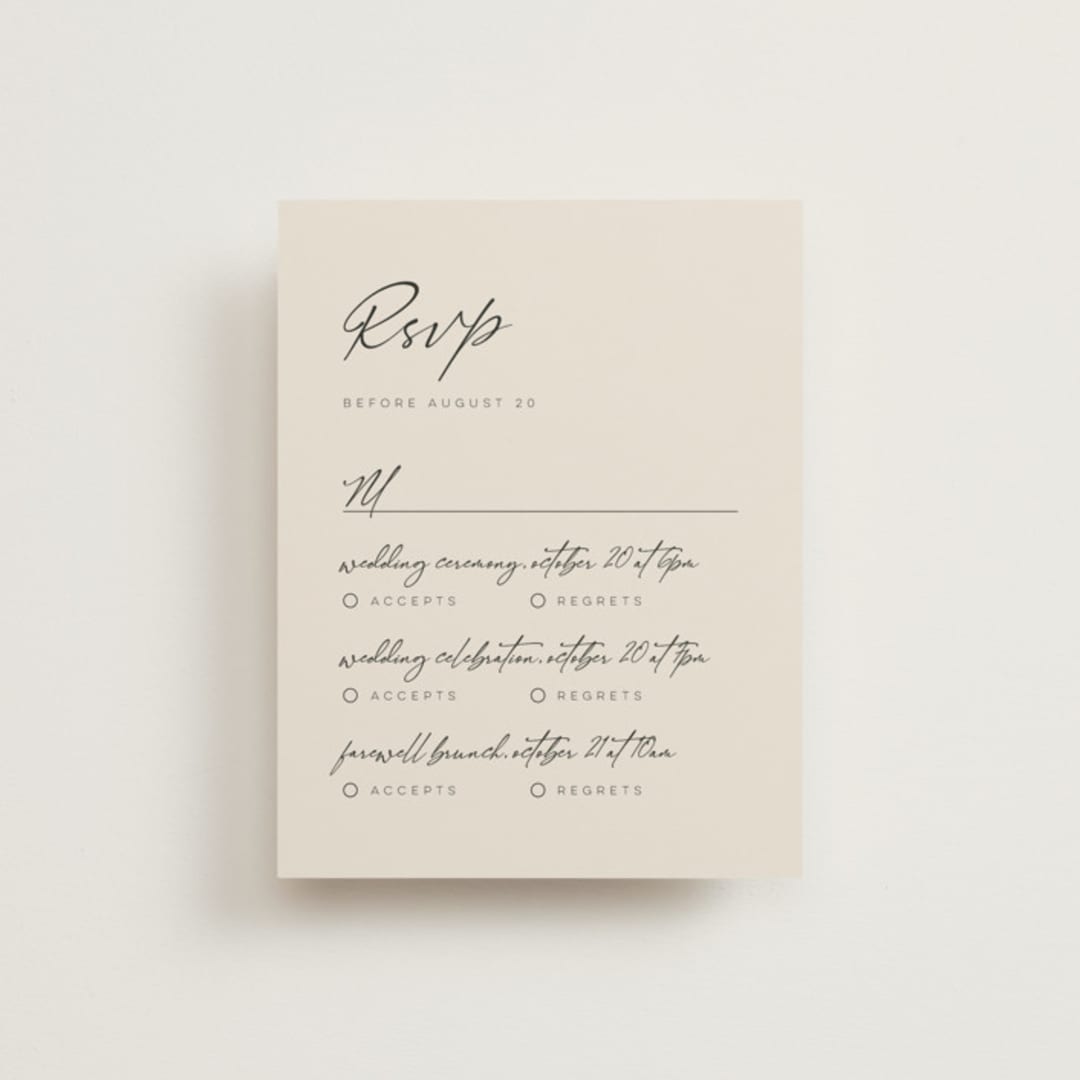 "Modernline" - Multi-Event RSVP Cards in Cotton by April Astudillo - Front