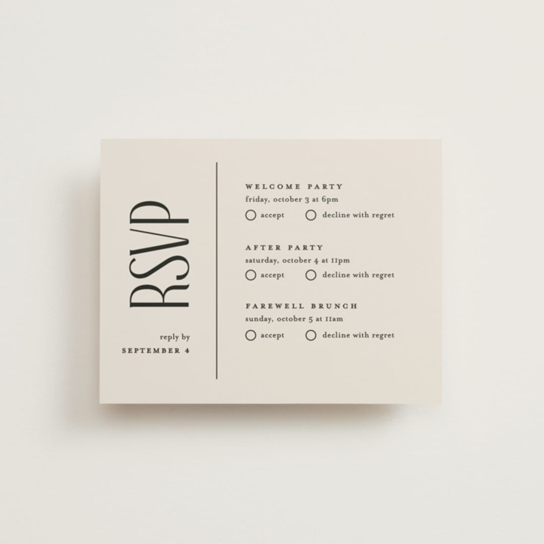 "All Type" - Multi-Event RSVP Cards in Daydream by Pixel and Hank - Front