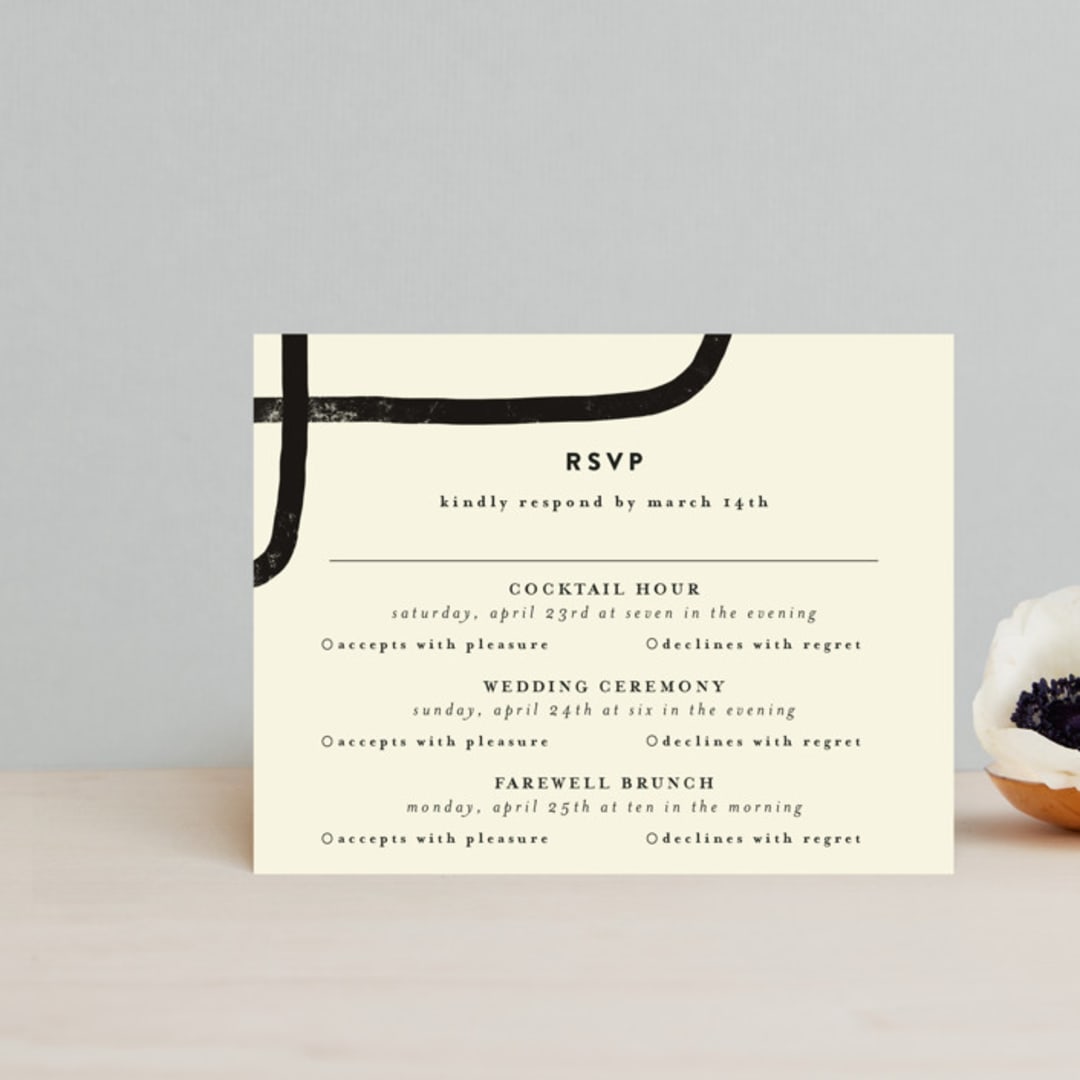 "Crossroads" - Multi-Event RSVP Cards in Ink by Iveta Angelova - Front