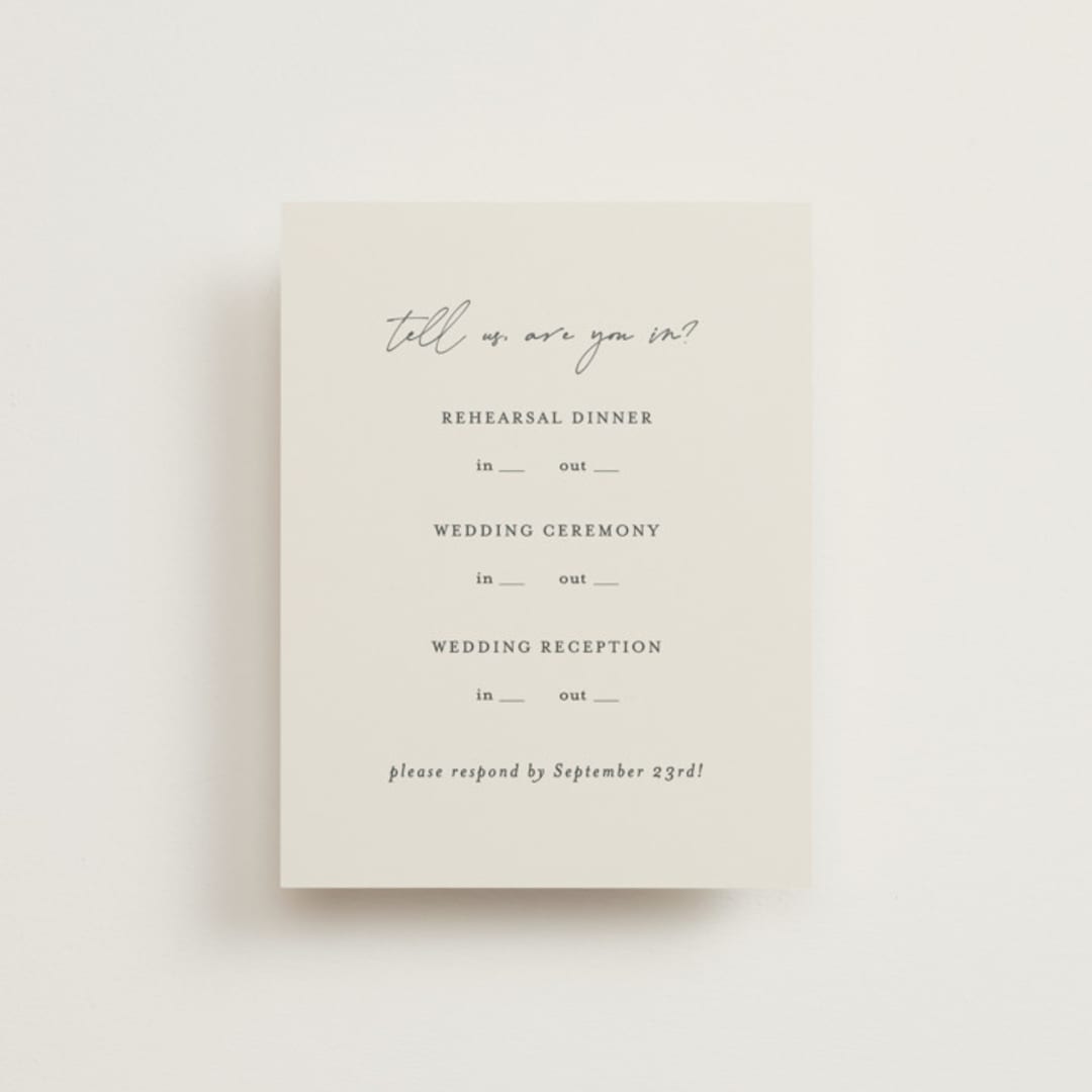 "Happily Ever After" - Multi-Event RSVP Cards in Buff by Sara Hicks Malone - Front