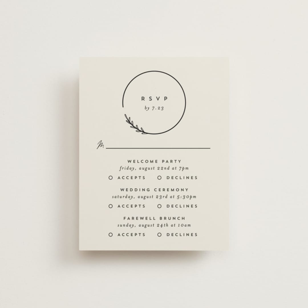 "Connect" - Multi-Event RSVP Cards in Almond by Brianne Larsen - Front