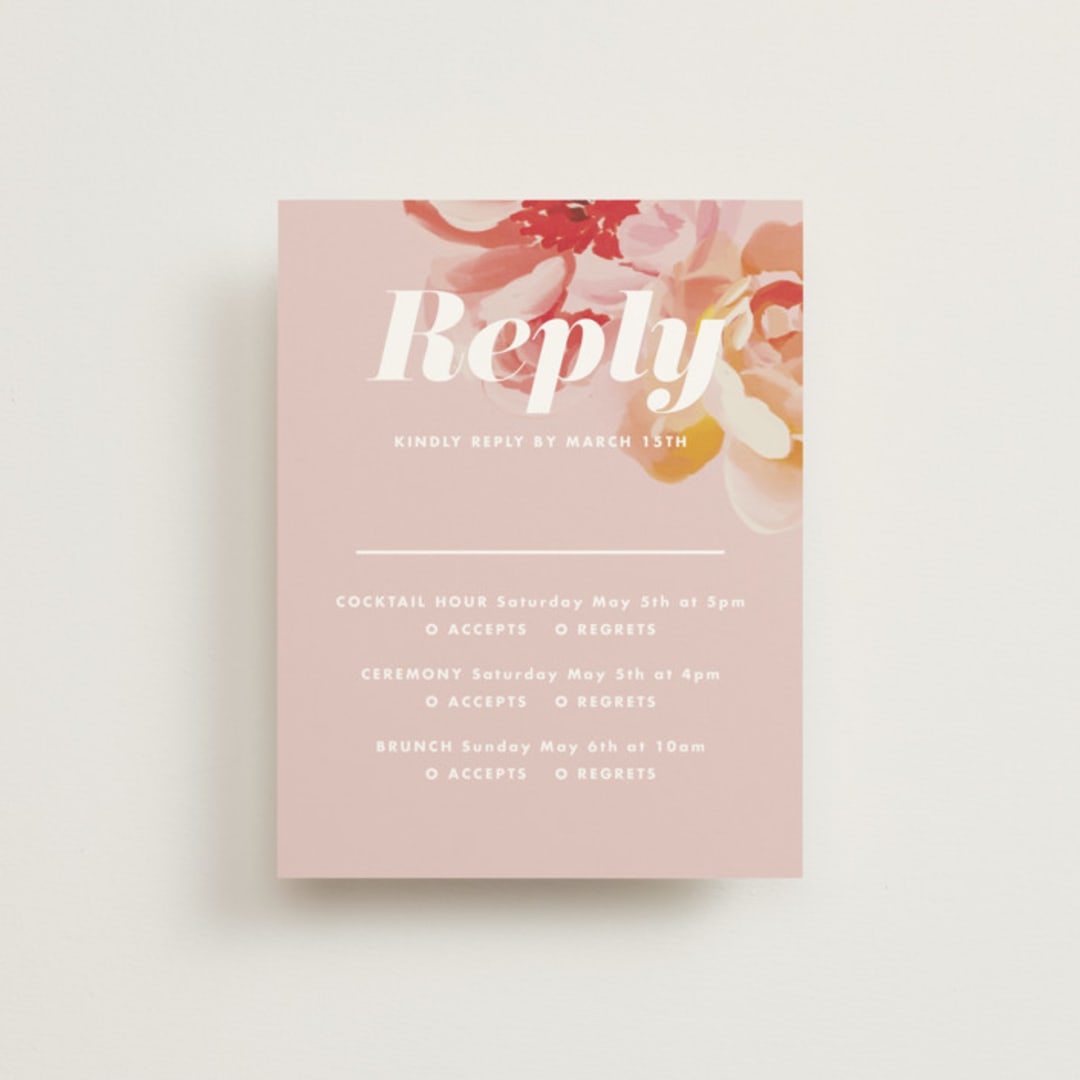 "July Garden" - Multi-Event RSVP Cards in Petal by Olivia Kanaley Inman - Front