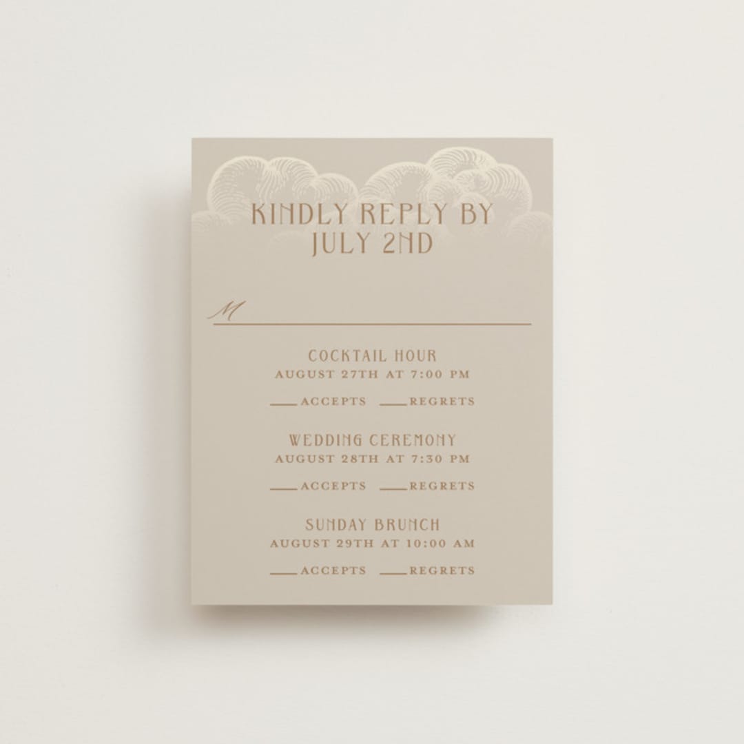 "Deco Garden" - Multi-Event RSVP Cards in Dusk by GeekInk Design - Front