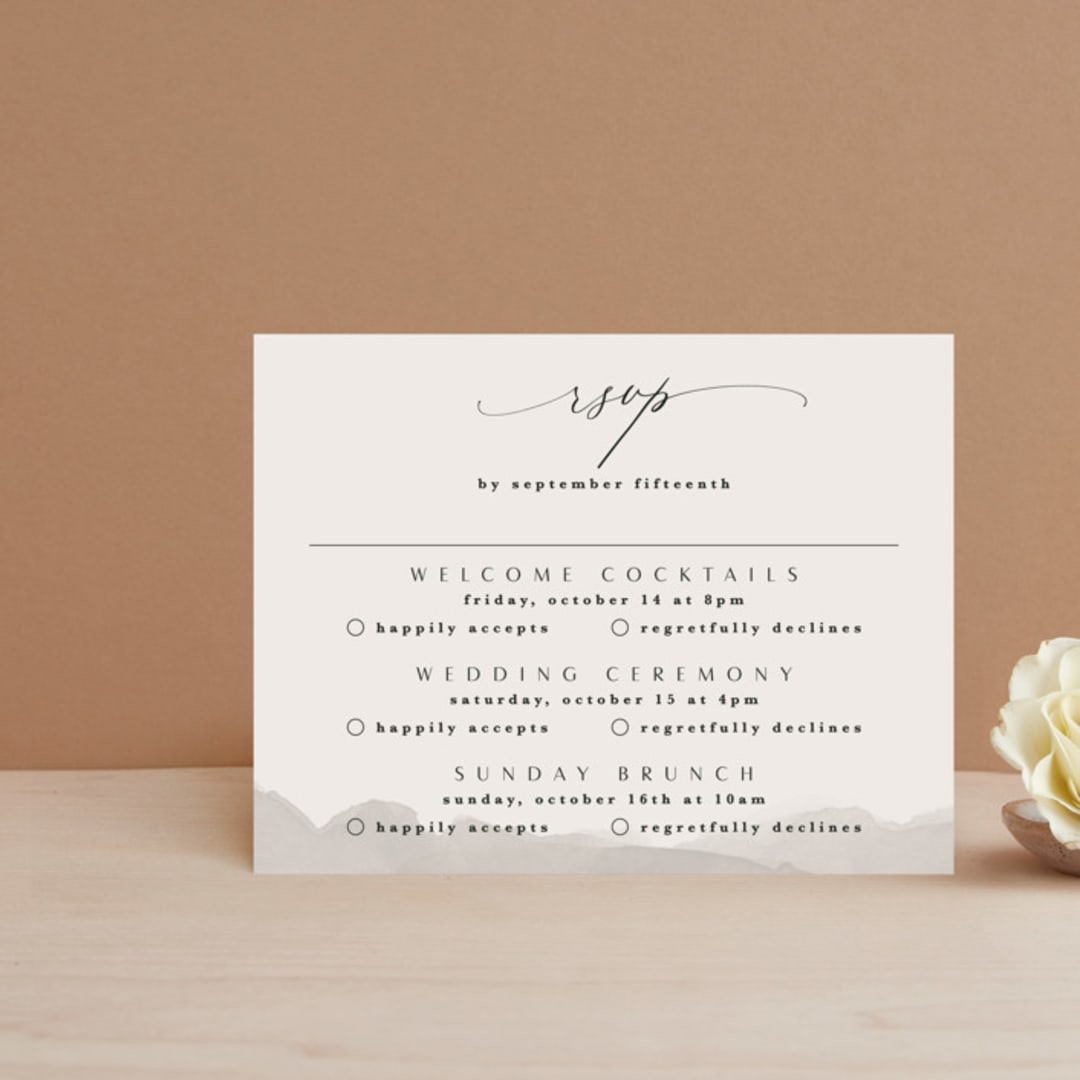 "ridge" - Multi-Event RSVP Cards in Natural by Kate Ahn - Front