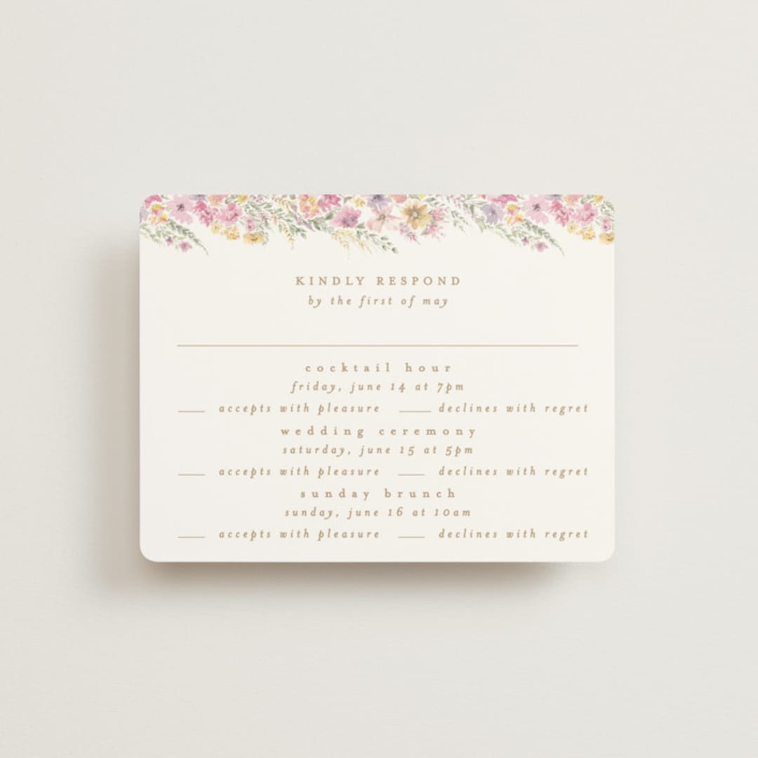 "Floral Arch" - Multi-Event RSVP Cards in Spring by Phrosné Barwood - Front