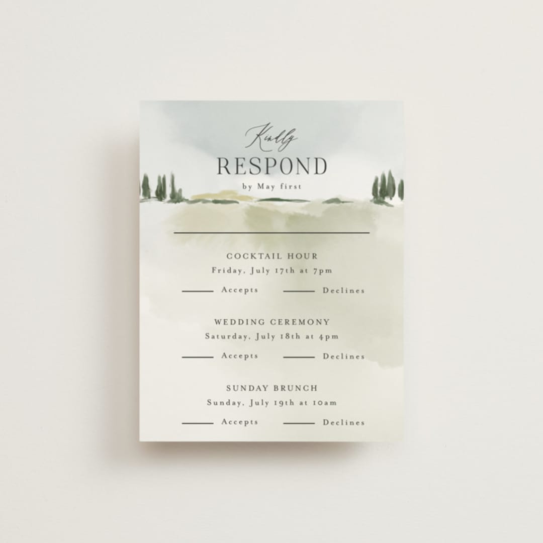 "Estate" - Multi-Event RSVP Cards in Sky by Rebecca Durflinger - Front