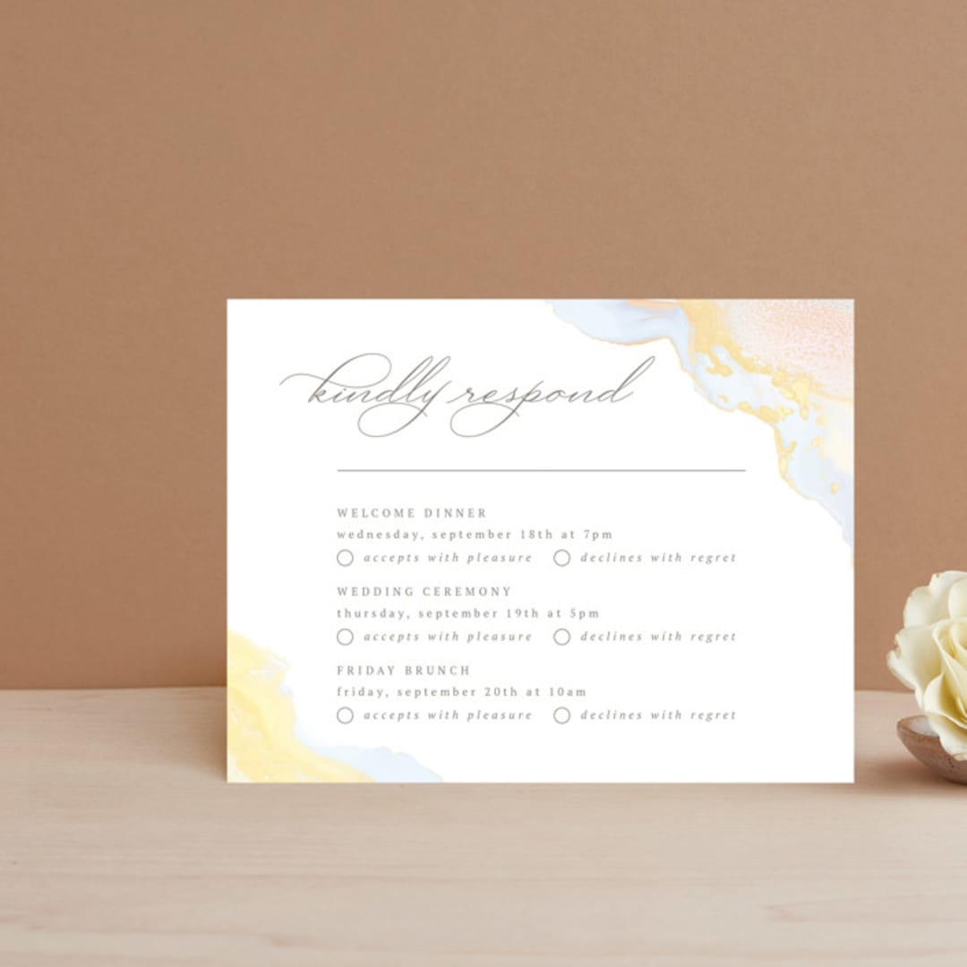 "The whisper of the waves" - Multi-Event RSVP Cards in Sunrise by Helen Halik - Front
