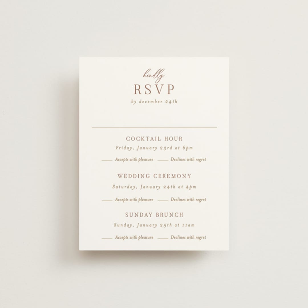 "Into the Forest" - Multi-Event RSVP Cards in Cream by Alethea and Ruth - Front