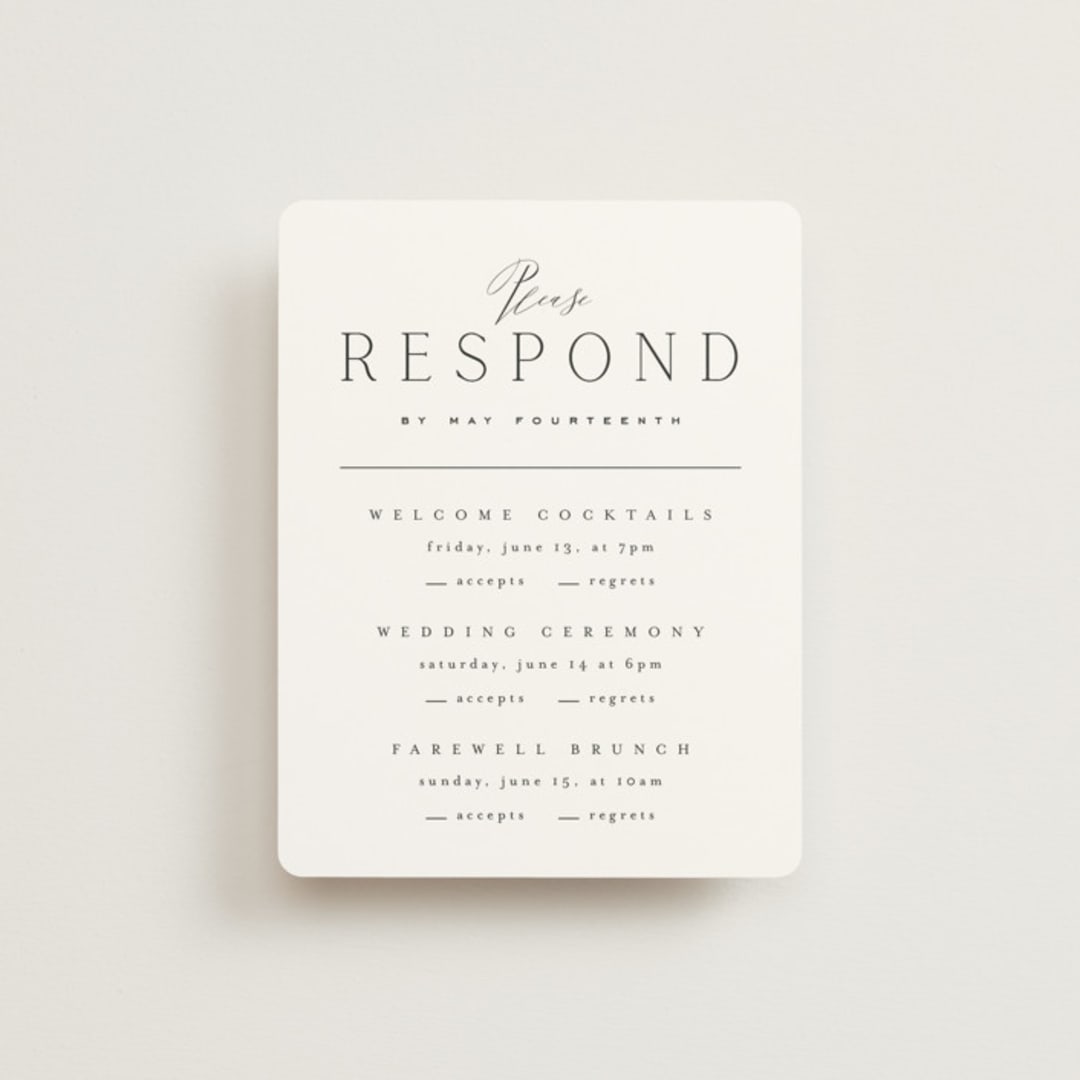 "Ashbury" - Multi-Event RSVP Cards in Ink by Kristie Kern - Front