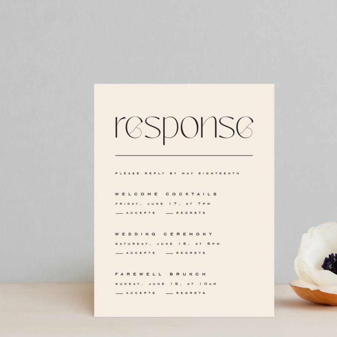 "Brooks" - Multi-Event RSVP Cards in Vanilla by Kristie Kern - Front