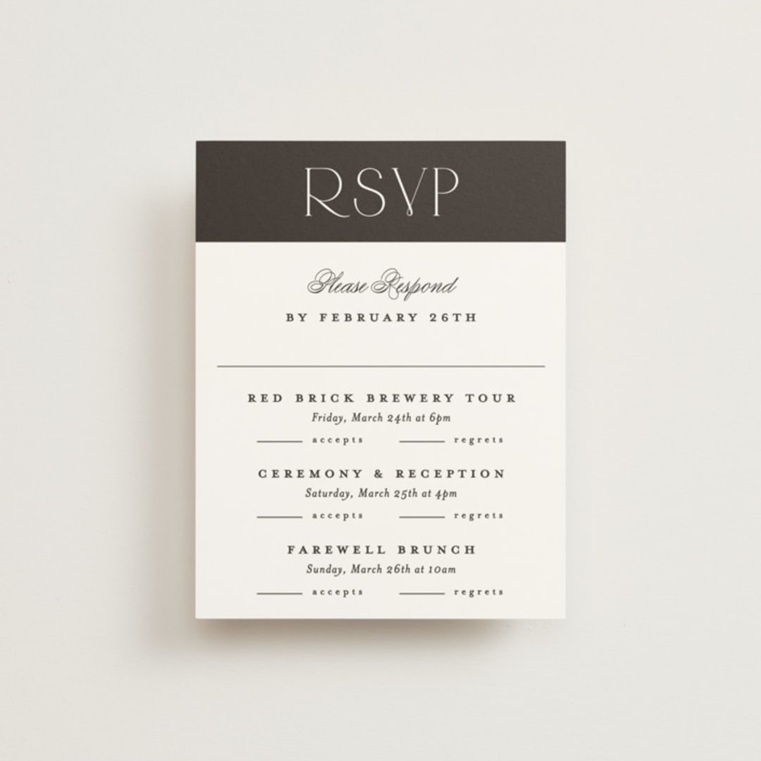 "Arcadia" - Multi-Event RSVP Cards in Noir by Olivia Raufman - Front