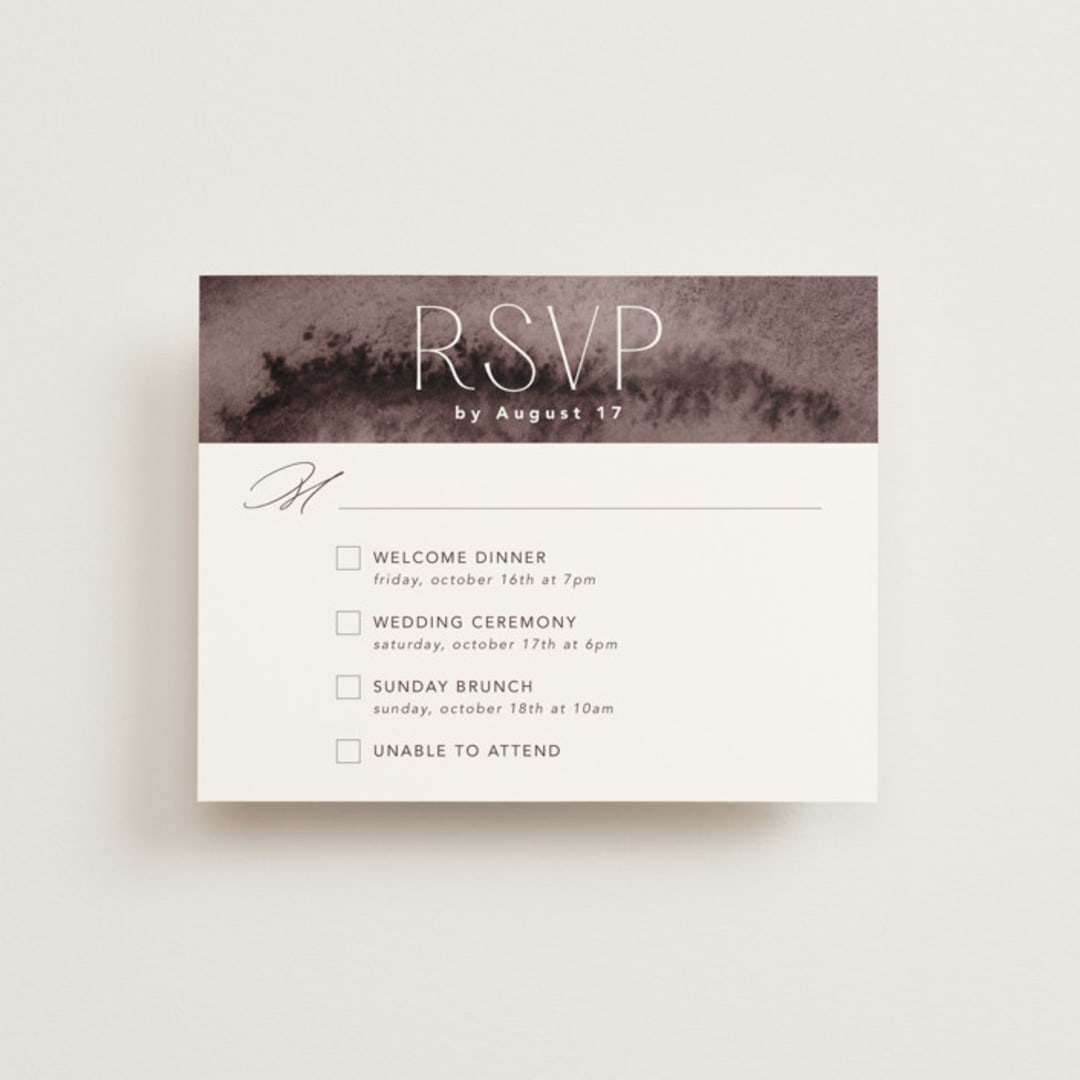 "Layers" - Multi-Event RSVP Cards in Truffle by Yaling Hou Suzuki - Front
