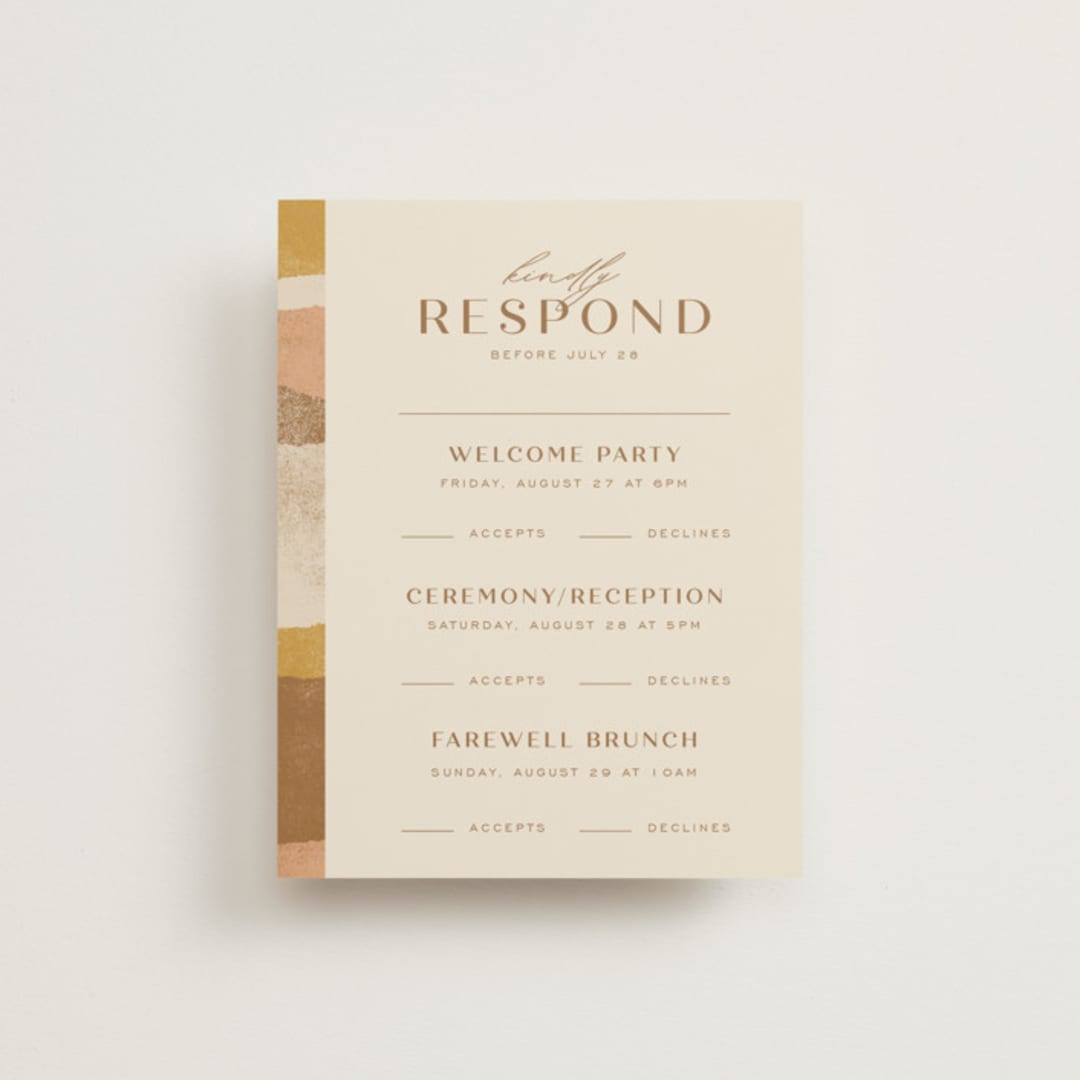 "Rustic Union" - Multi-Event RSVP Cards in Sunset by Michelle Taylor - Front