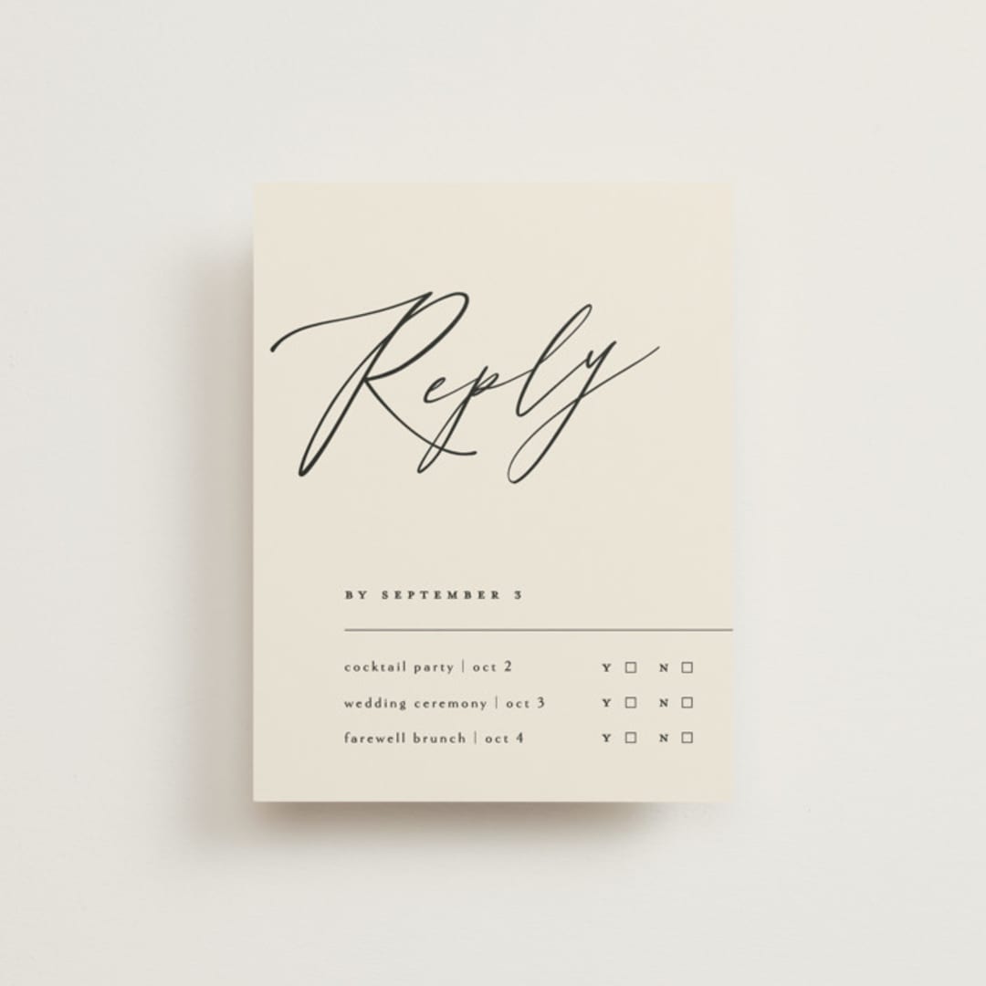 "Violet " - Multi-Event RSVP Cards in Linen by Kelly Schmidt - Front