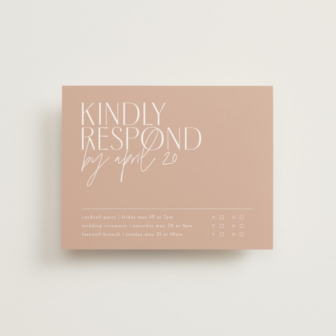 "Overlap" - Multi-Event RSVP Cards in Terracotta by Kelly Schmidt - Front