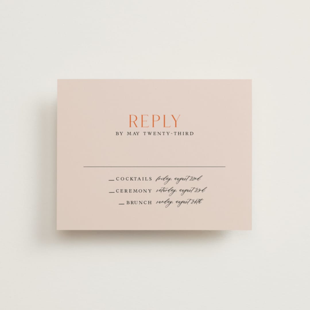 "ampersand names" - Multi-Event RSVP Cards in Carrot by Lori Wemple - Front