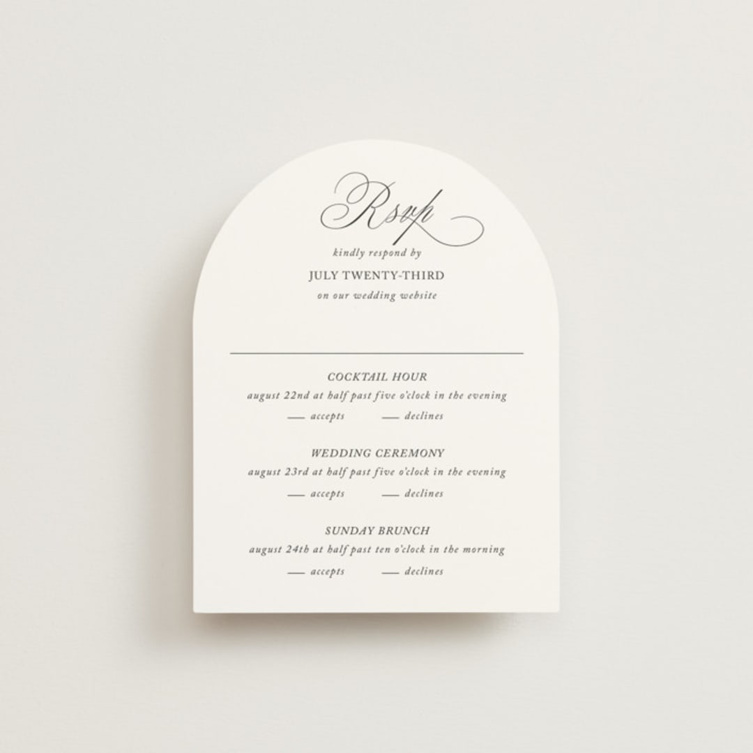 "When I Fall In Love" - Multi-Event RSVP Cards in Snow Bright by Design Lotus - Front