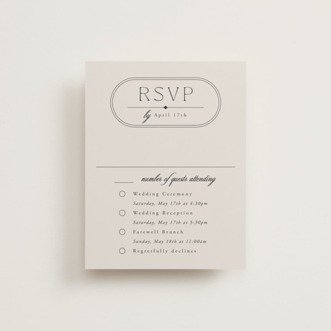 "Capsule" - Multi-Event RSVP Cards in Stone by Everett Paper Goods - Front