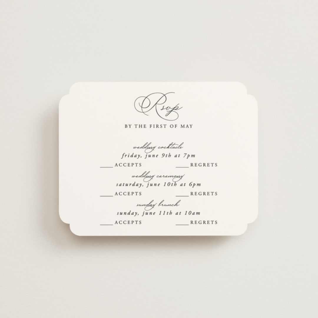 "Organza" - Multi-Event RSVP Cards in Linen by Jill Means - Front