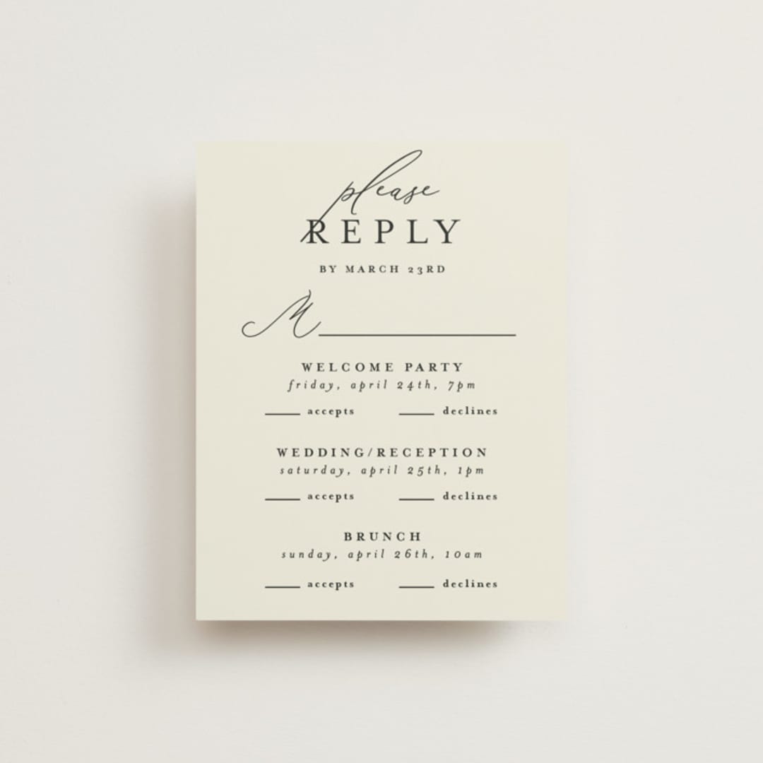 "Love and Faith" - Multi-Event RSVP Cards in Vanilla by Louise Kay - Front