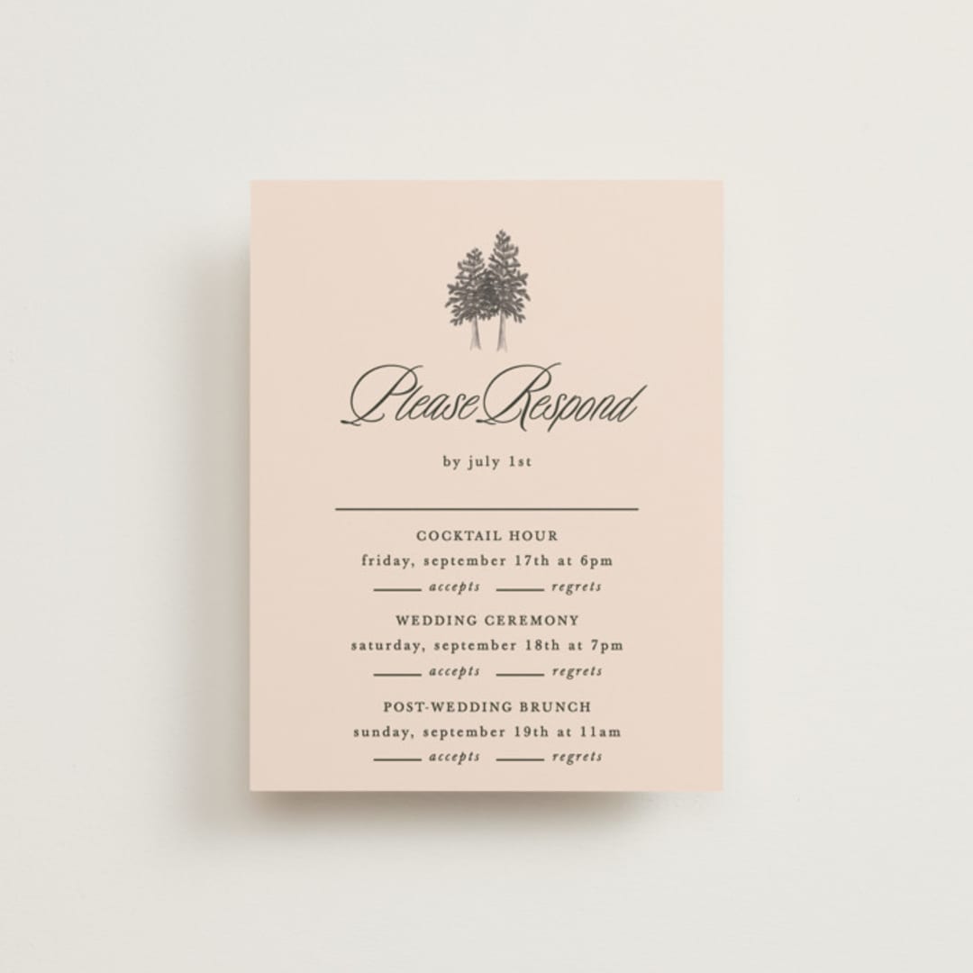 "Arboretum" - Multi-Event RSVP Cards in Almond by Morgan Kendall - Front