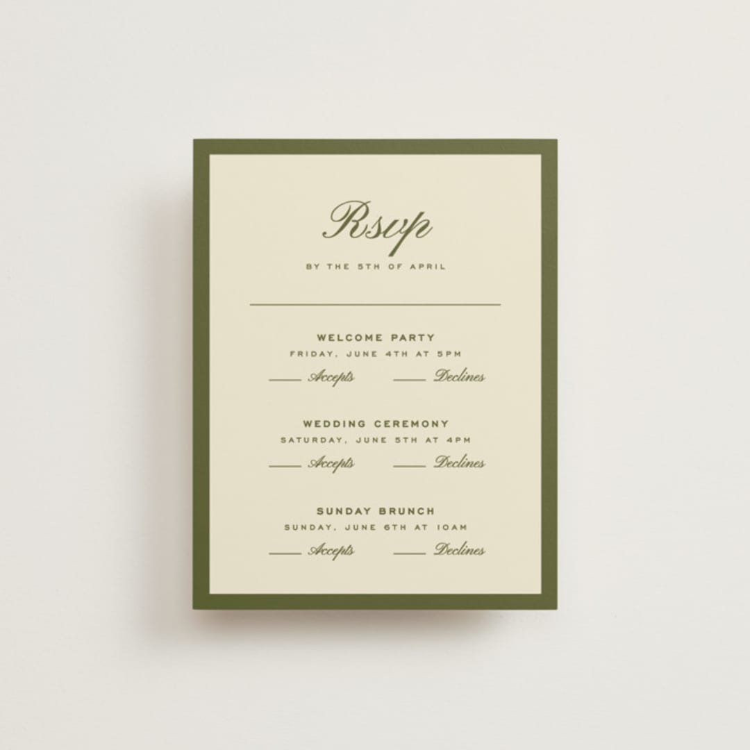 "hayden" - Multi-Event RSVP Cards in Blush by Ellen Schlegelmilch - Front