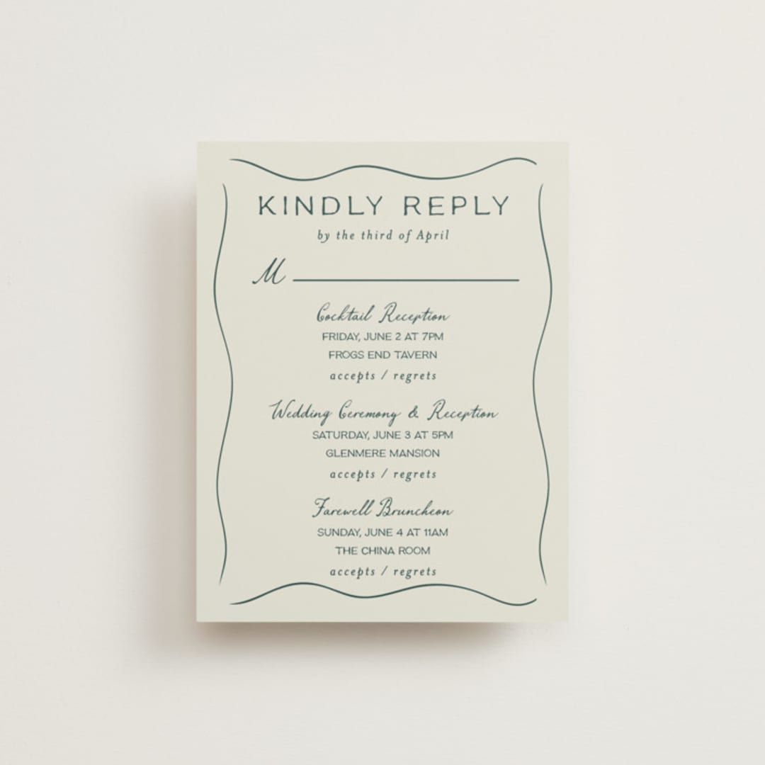 "Pair of Calla Lilies" - Multi-Event RSVP Cards in Sage by Leah Bisch - Front