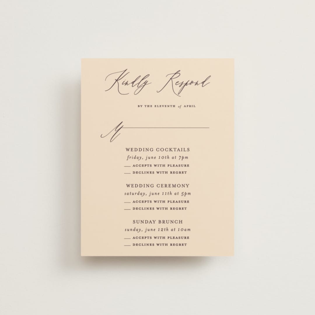 "un mariage photographique" - Multi-Event RSVP Cards in Mocha by Benita Crandall - Front