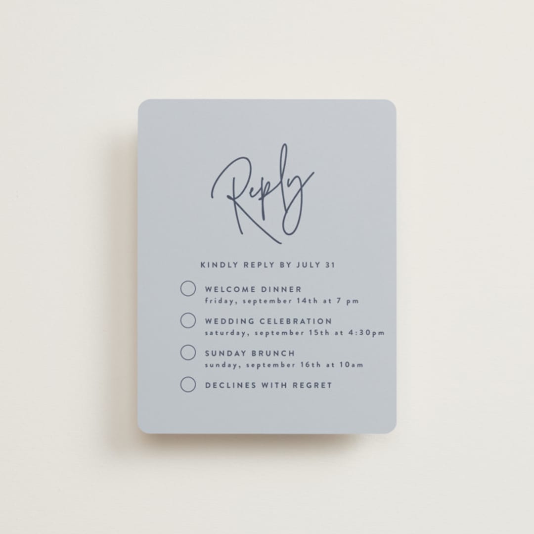 "Marked" - Multi-Event RSVP Cards in Navy by JoAnn Jinks - Front