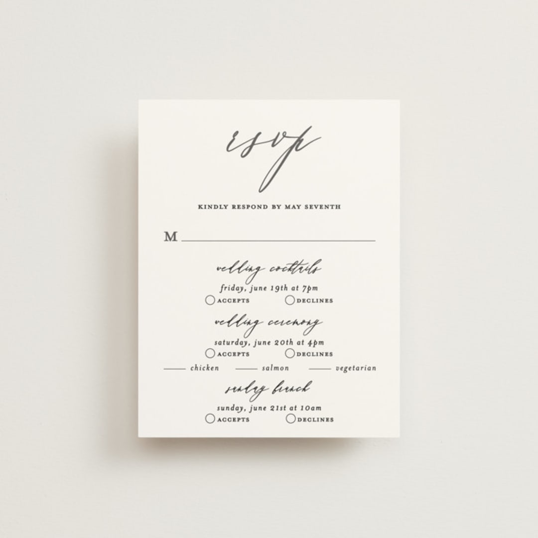 "Villa" - Multi-Event RSVP Cards in Pearl by Chryssi Tsoupanarias - Front