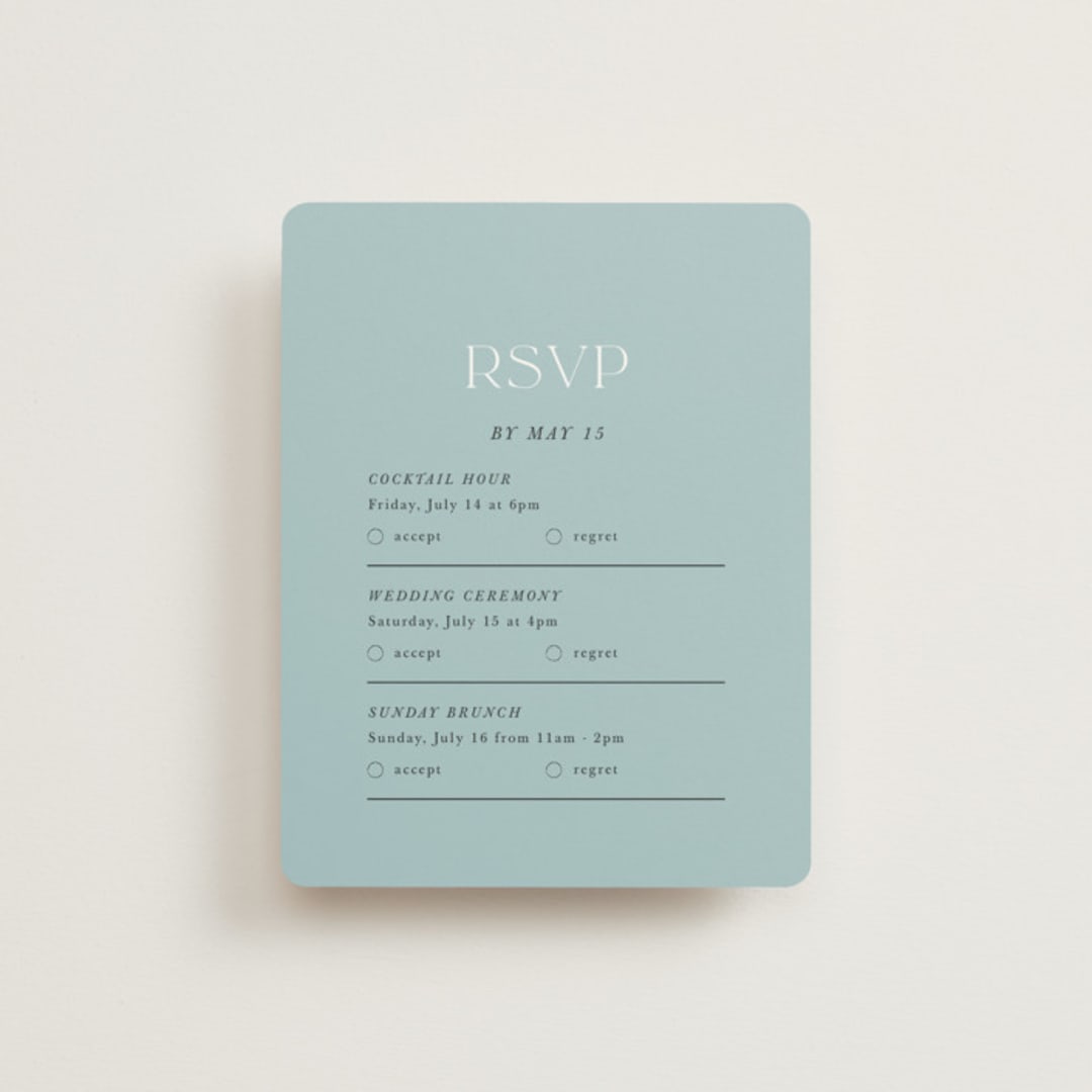 "Reflections" - Multi-Event RSVP Cards in Lake by Lindsay Megahed - Front