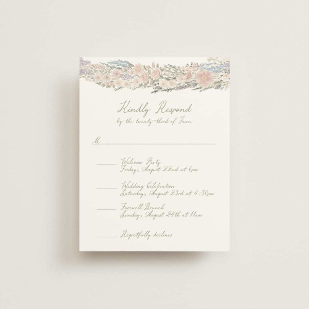"Charlotte" - Multi-Event RSVP Cards in Petal by Jenna Holcomb - Front