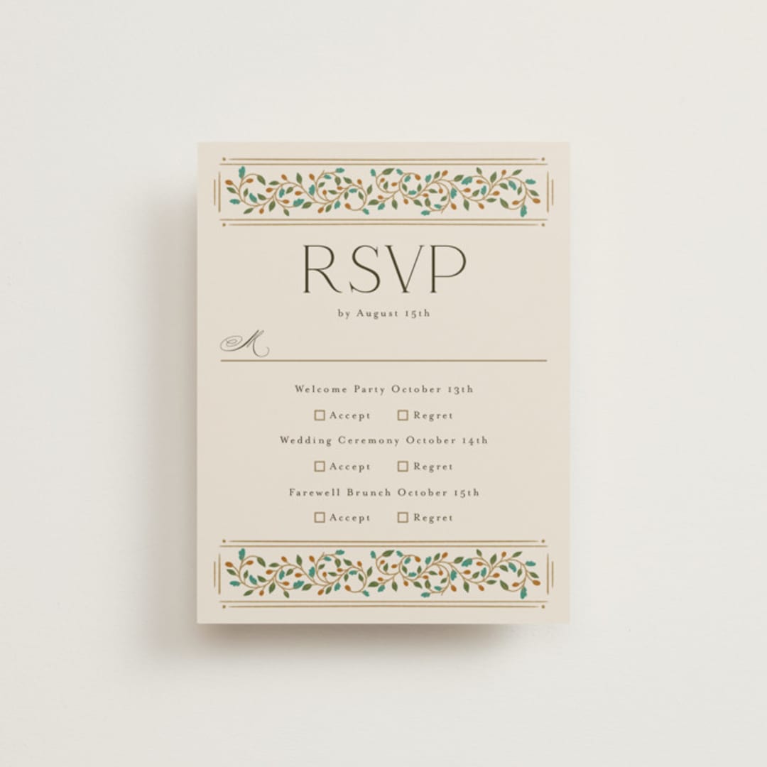"Juliet" - Multi-Event RSVP Cards in Autumn by Ashlee Townsend - Front