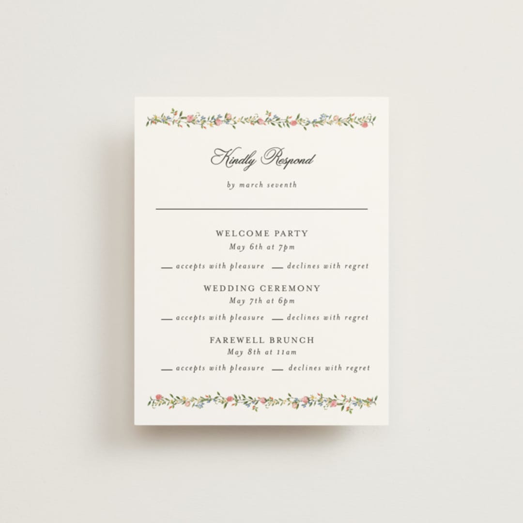 "Monogramed" - Multi-Event RSVP Cards in Blush by Susan Moyal - Front