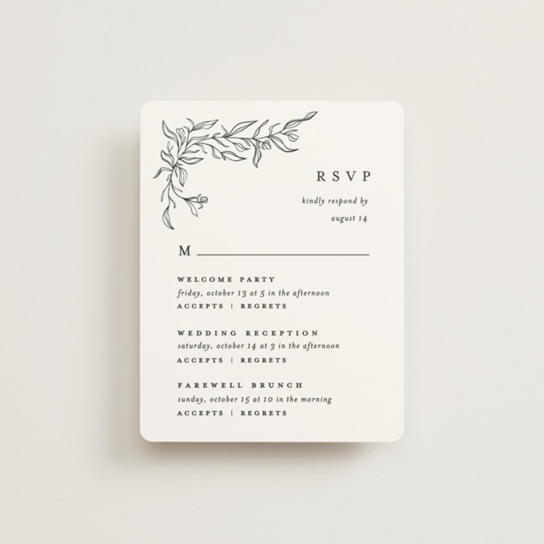 "Floral Cascade" - Multi-Event RSVP Cards in Alpine by Pixel and Hank - Front