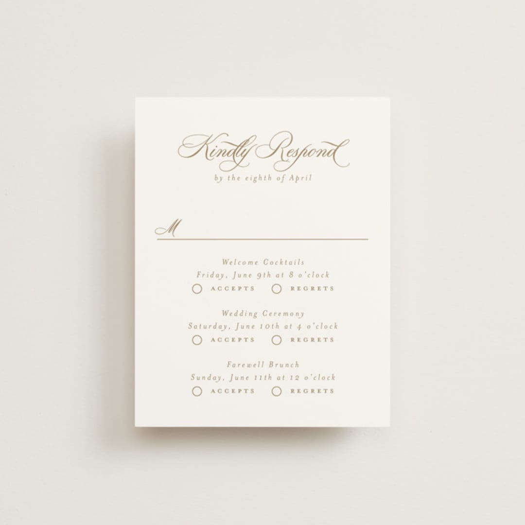 "Avalon" - Multi-Event RSVP Cards in Chiffon by Everett Paper Goods - Front