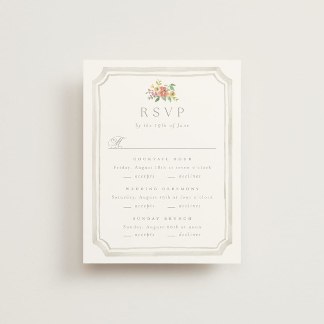 "Chelsea" - Multi-Event RSVP Cards in Hibiscus by Everett Paper Goods - Front