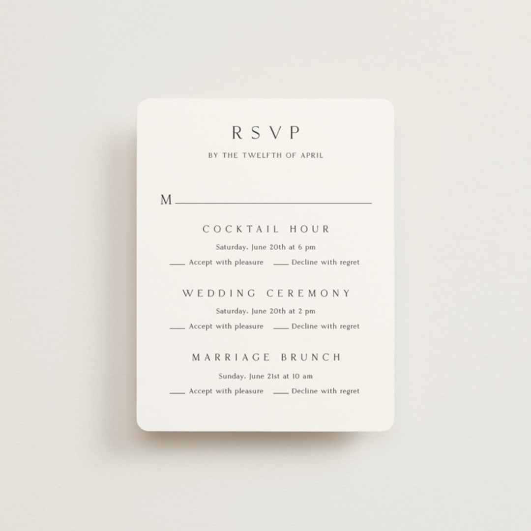 "Circle monogram" - Multi-Event RSVP Cards in Cotton by Stacey Meacham - Front