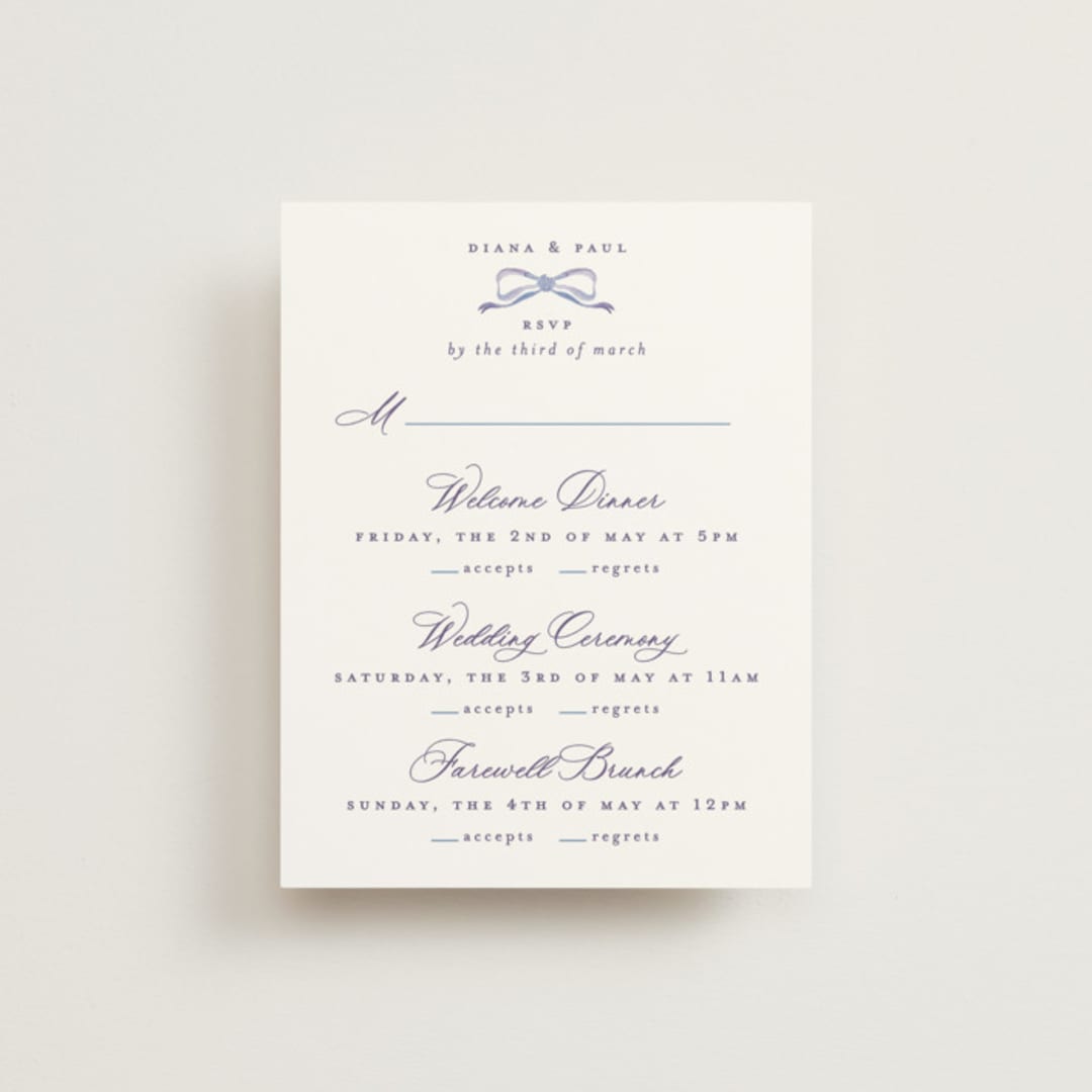 "Lavender" - Multi-Event RSVP Cards in Tuscany by Claudia Orengo - Front