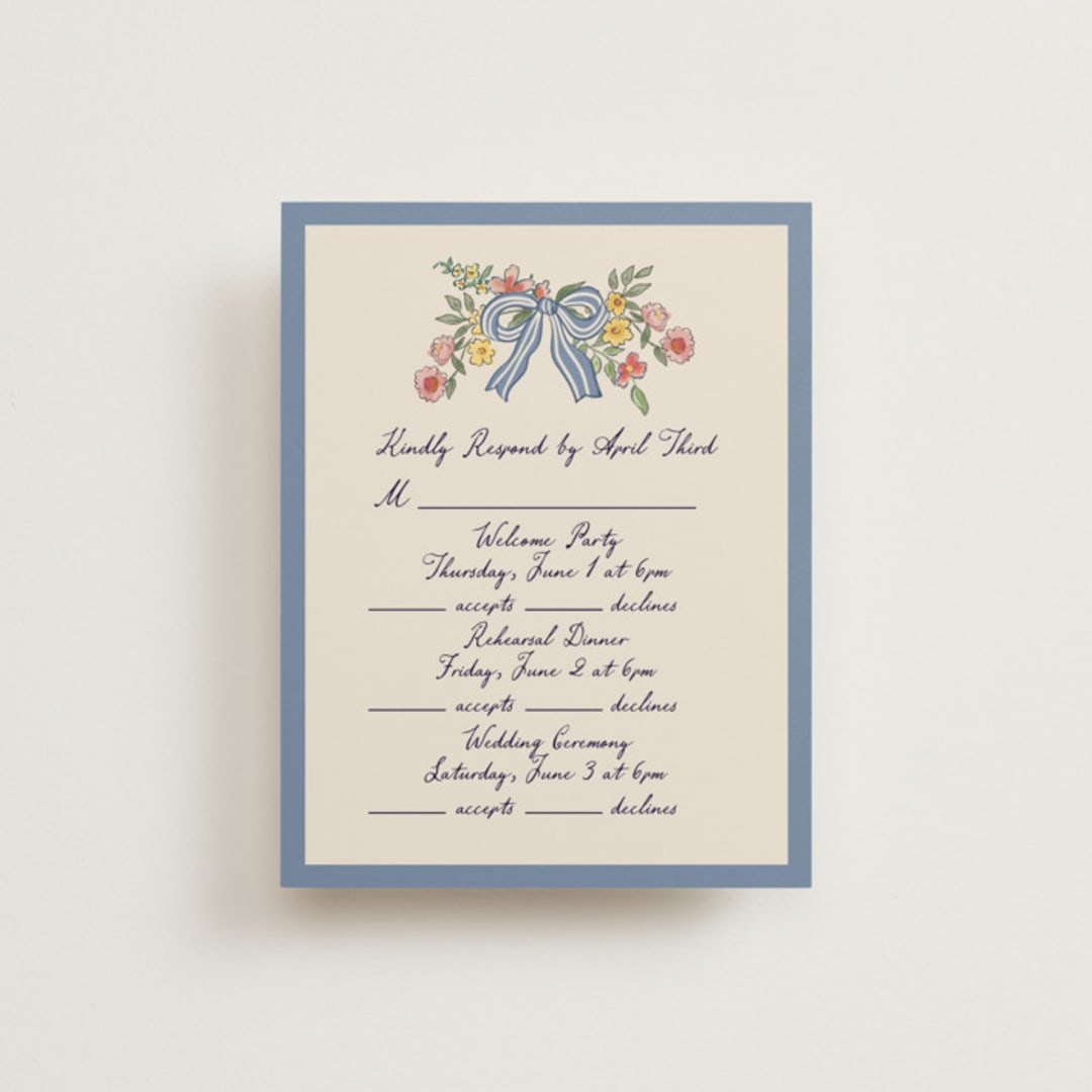"A wedding in Low Country" - Multi-Event RSVP Cards in Cornflower by Chris Griffith - Front